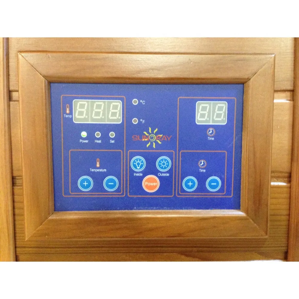 1 Person Cedar Sauna w/Carbon Heaters - HL100K Sedona 36" x 42" x 75" | 1290 Watts, 5 Carbon-Nano Infrared Heaters, ETL/CSA Certified