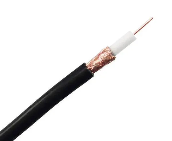 1000ft RG59 Coaxial Cable for CCTV: 20 AWG Bare Copper, 95% CCA Braid Shielding, Black or White Options
