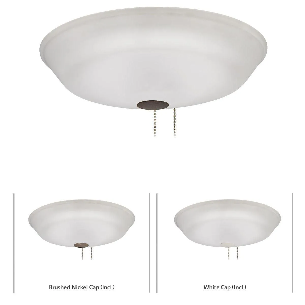 12 In. Universal LED Ceiling Fan Light Kit in Etched White Glass