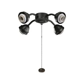 13 In. 4 LED Lights Bent Arm Fitter Ceiling Fan Light Kit, Antique Pewter Finish