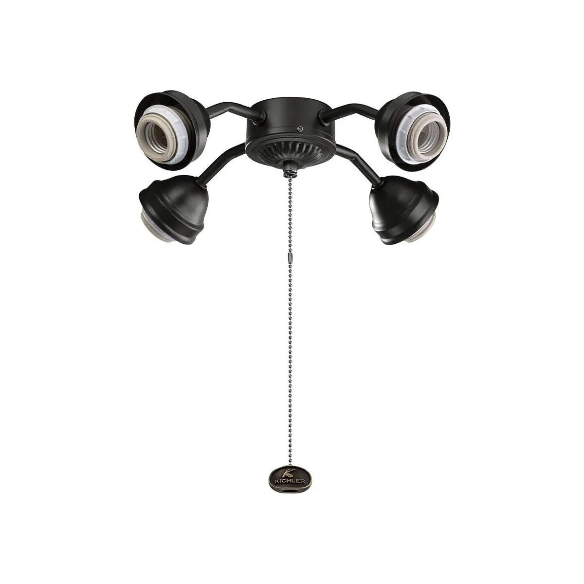13 In. 4 LED Lights Bent Arm Fitter Ceiling Fan Light Kit, Brushed Nickel Finish