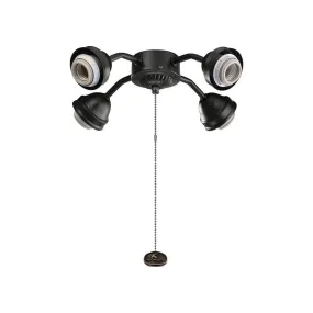13 In. 4 LED Lights Bent Arm Fitter Ceiling Fan Light Kit, Brushed Stainless Steel Finish