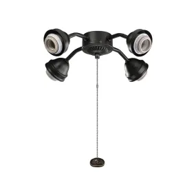 13 In. 4 LED Lights Bent Arm Fitter Ceiling Fan Light Kit, Matte White Finish