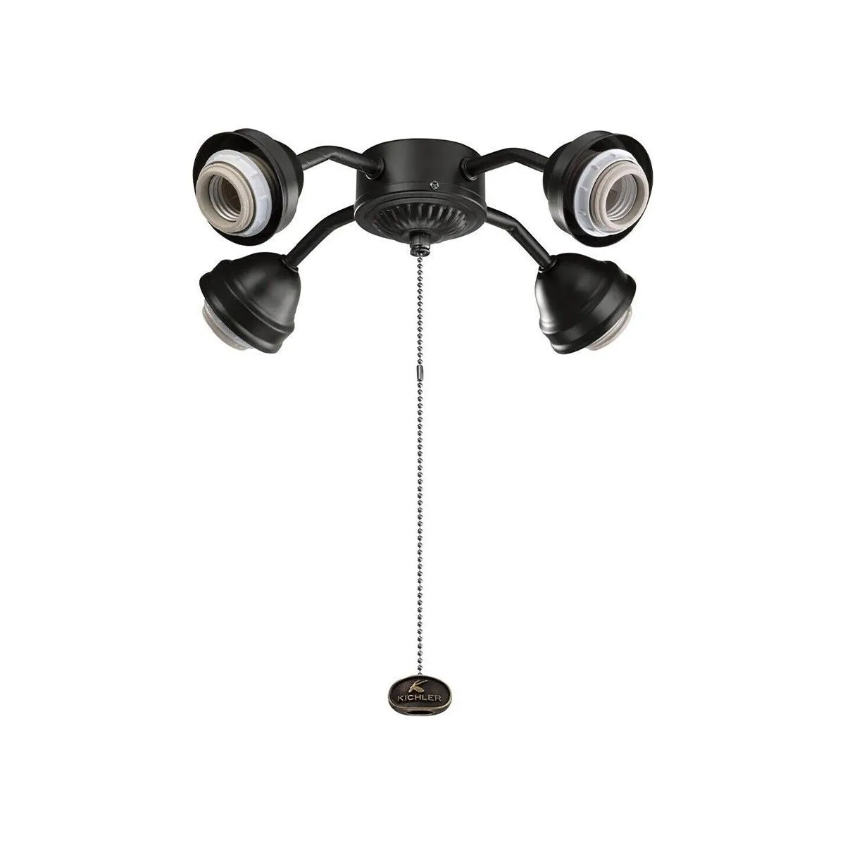 13 In. 4 LED Lights Bent Arm Fitter Ceiling Fan Light Kit, Oil Brushed Bronze Finish