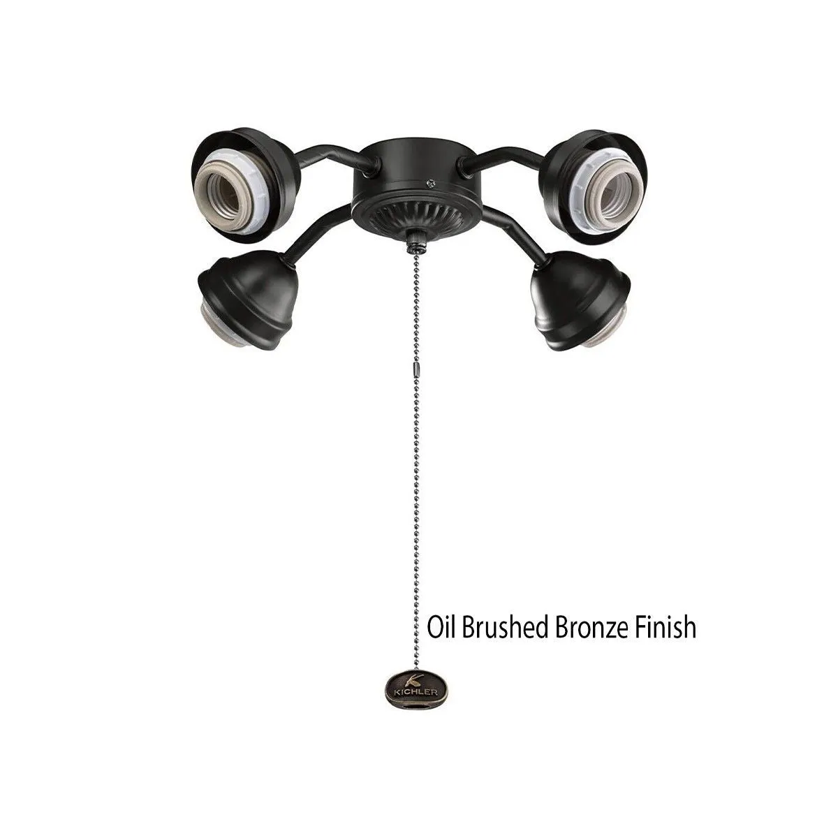 13 In. 4 LED Lights Bent Arm Fitter Ceiling Fan Light Kit, Oil Brushed Bronze Finish