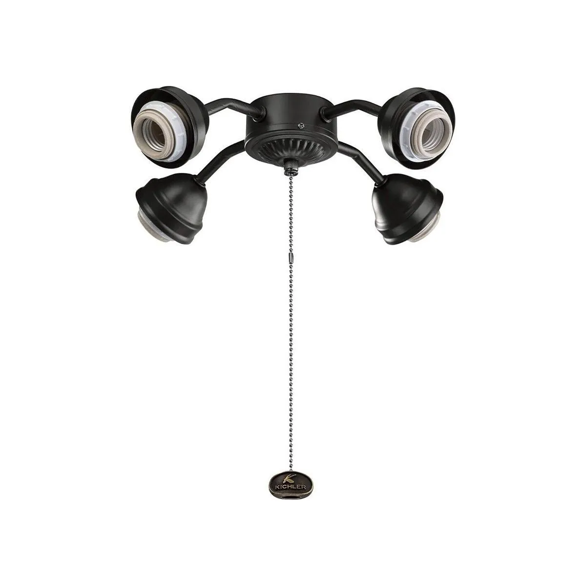 13 In. 4 LED Lights Bent Arm Fitter Ceiling Fan Light Kit, Olde Bronze Finish