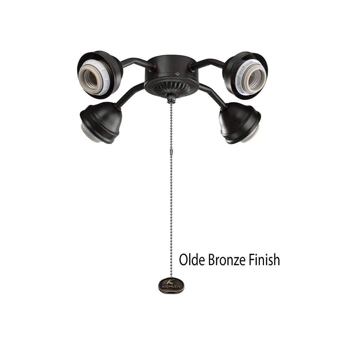 13 In. 4 LED Lights Bent Arm Fitter Ceiling Fan Light Kit, Olde Bronze Finish