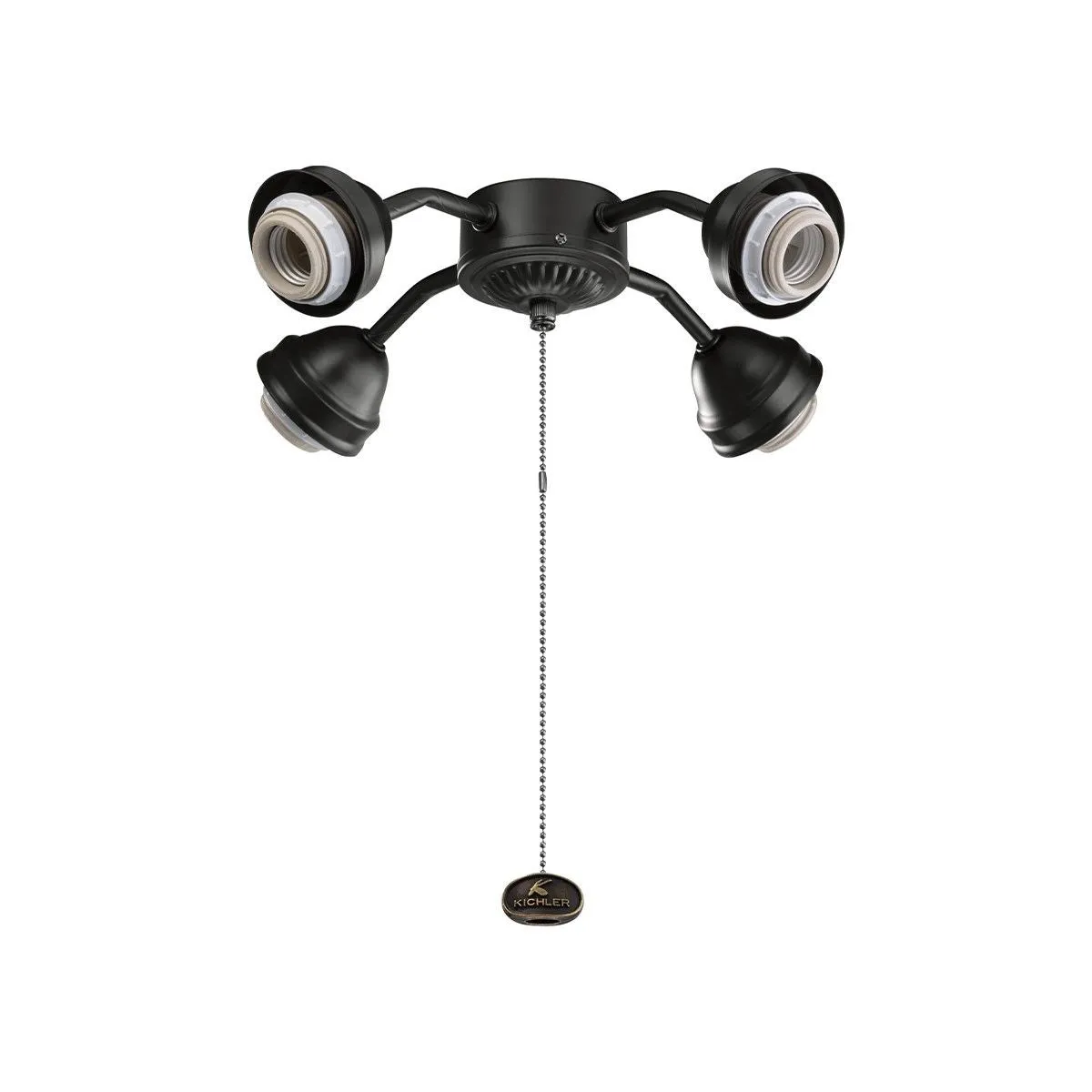 13 In. 4 LED Lights Bent Arm Fitter Ceiling Fan Light Kit, Satin Natural Bronze Finish