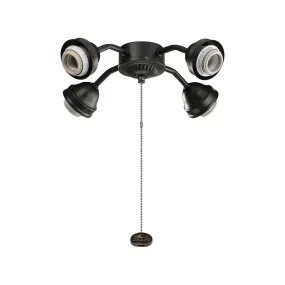 13 In. 4 LED Lights Bent Arm Fitter Ceiling Fan Light Kit, White Finish