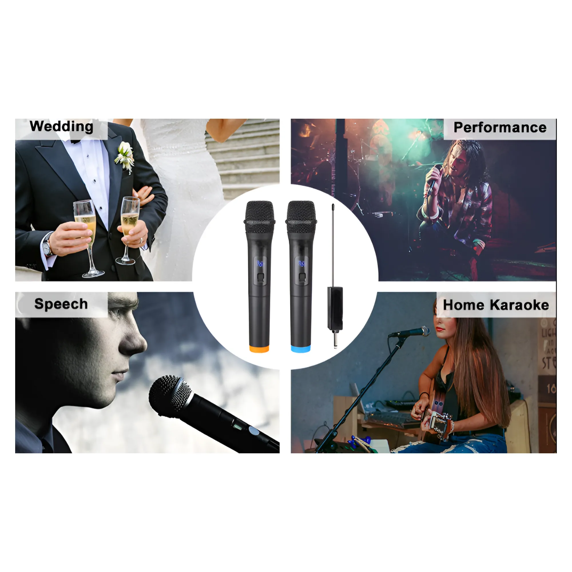 2 Pack Handled Vocal Wireless Microphone Set