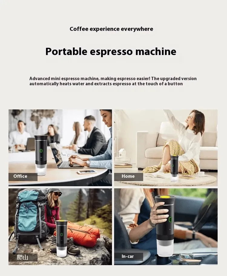 3-in-1 Portable Travel Espresso Maker- Portable, USB & Electric