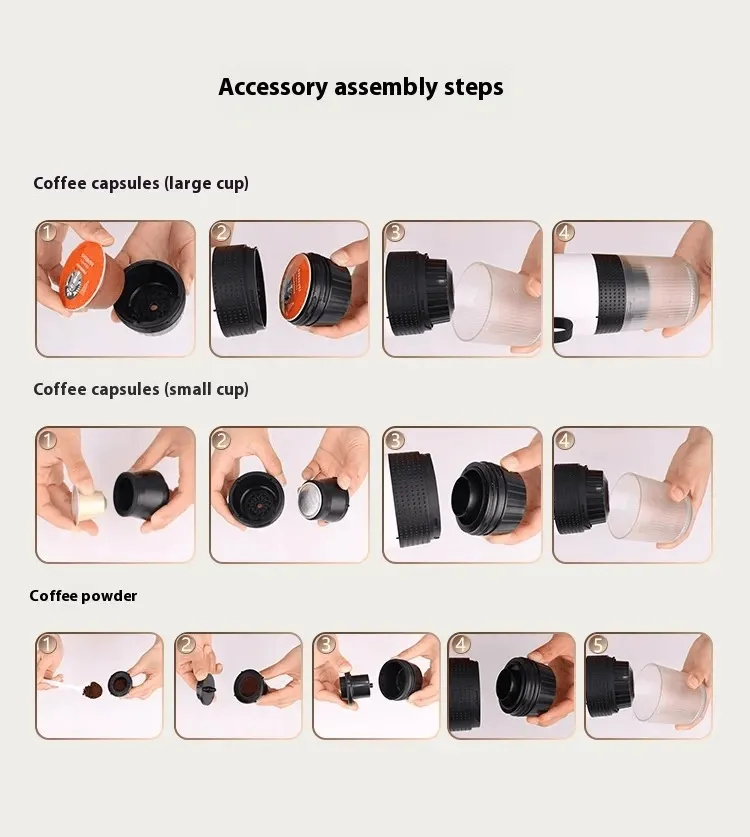3-in-1 Portable Travel Espresso Maker- Portable, USB & Electric