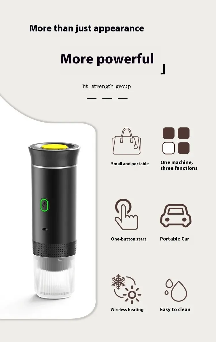 3-in-1 Portable Travel Espresso Maker- Portable, USB & Electric