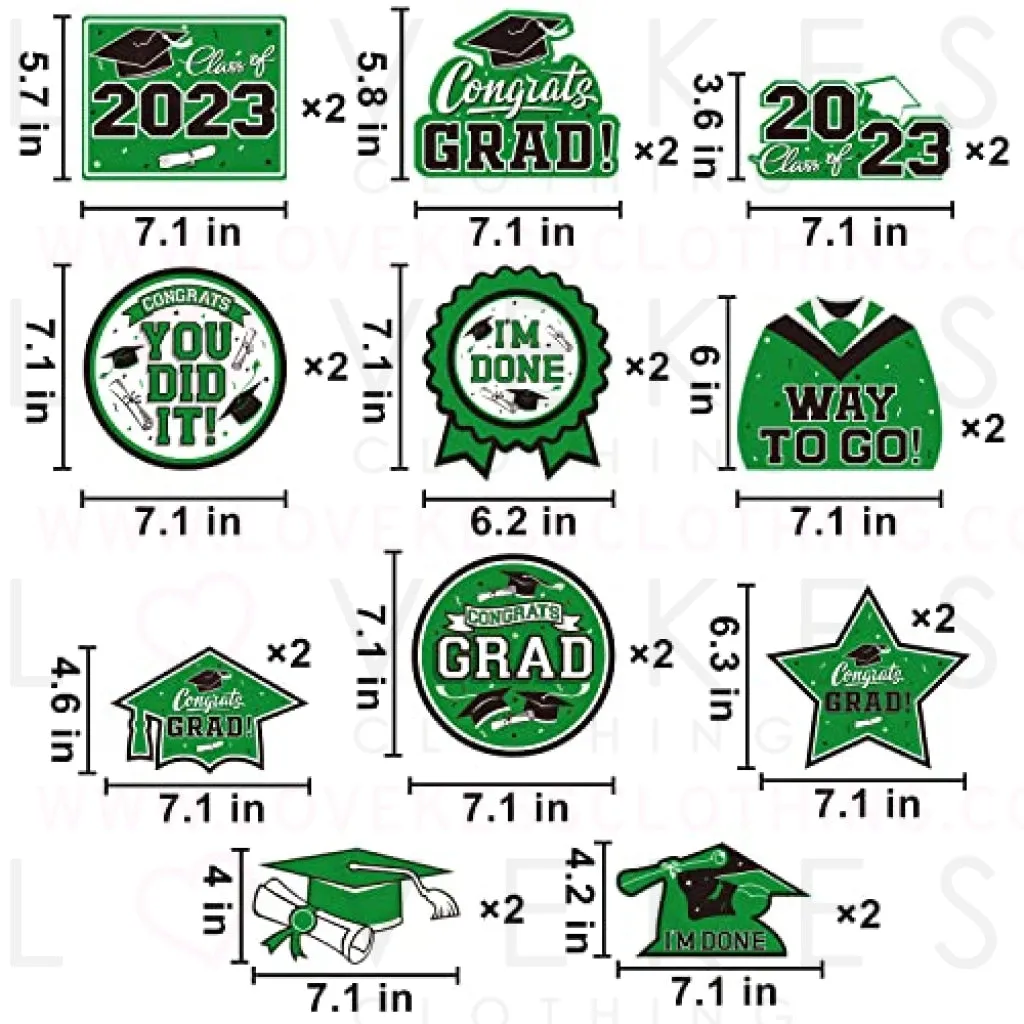 31 Pieces Graduation Party Supplies, 2023 Graduation Hanging Swirl Congrats Grad and Graduation Party Decorations(Green, Black)