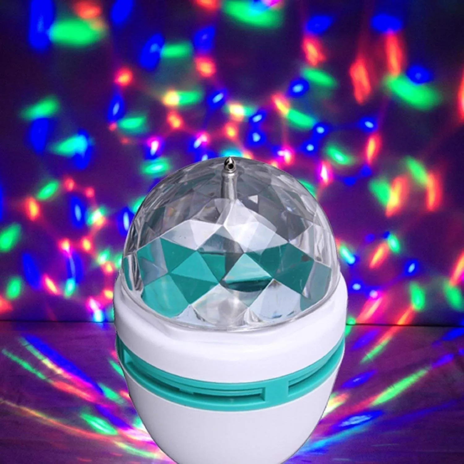 360 Degree Rotating LED Crystal Bulb Magic Disco LED Light,LED Rotating Bulb Light Lamp for Party/Home/Diwali Decoration