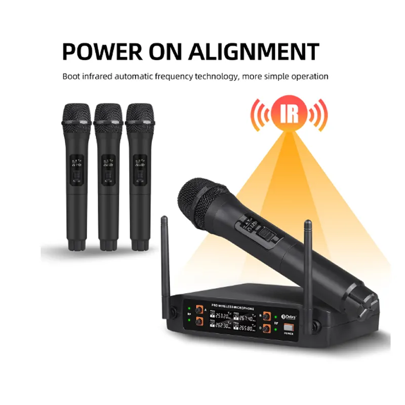 4 Piece Wireless Vocal Microphone Set Q-Mic825