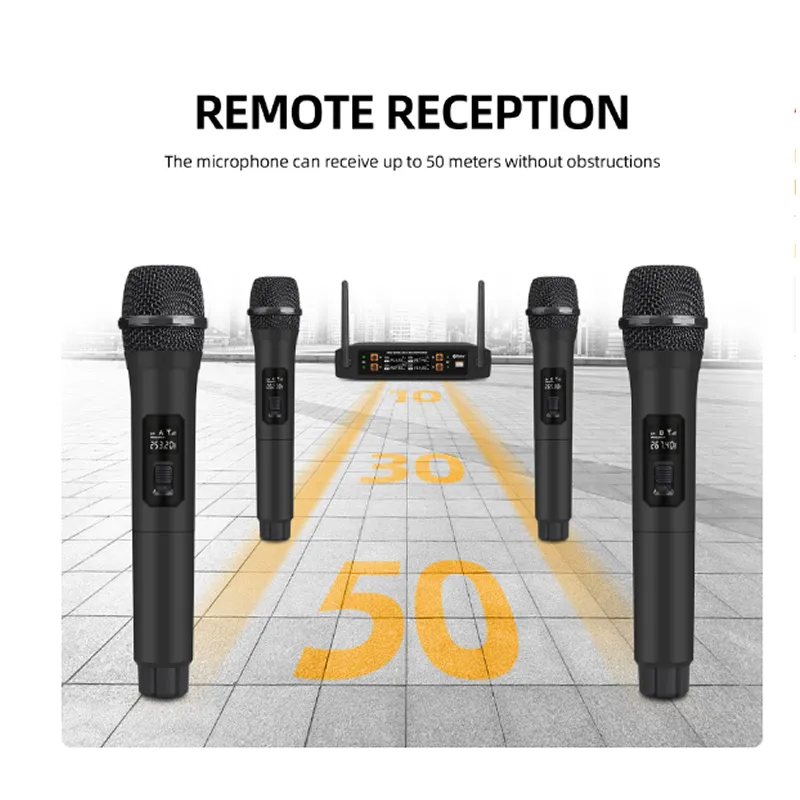 4 Piece Wireless Vocal Microphone Set Q-Mic825