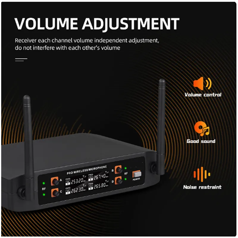 4 Piece Wireless Vocal Microphone Set Q-Mic825