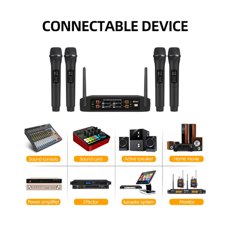 4 Piece Wireless Vocal Microphone Set Q-Mic825