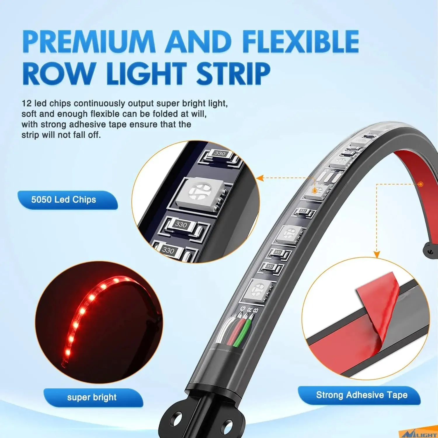 48Leds RGB USB Interior Light Strip APP Remote Control 4PCS