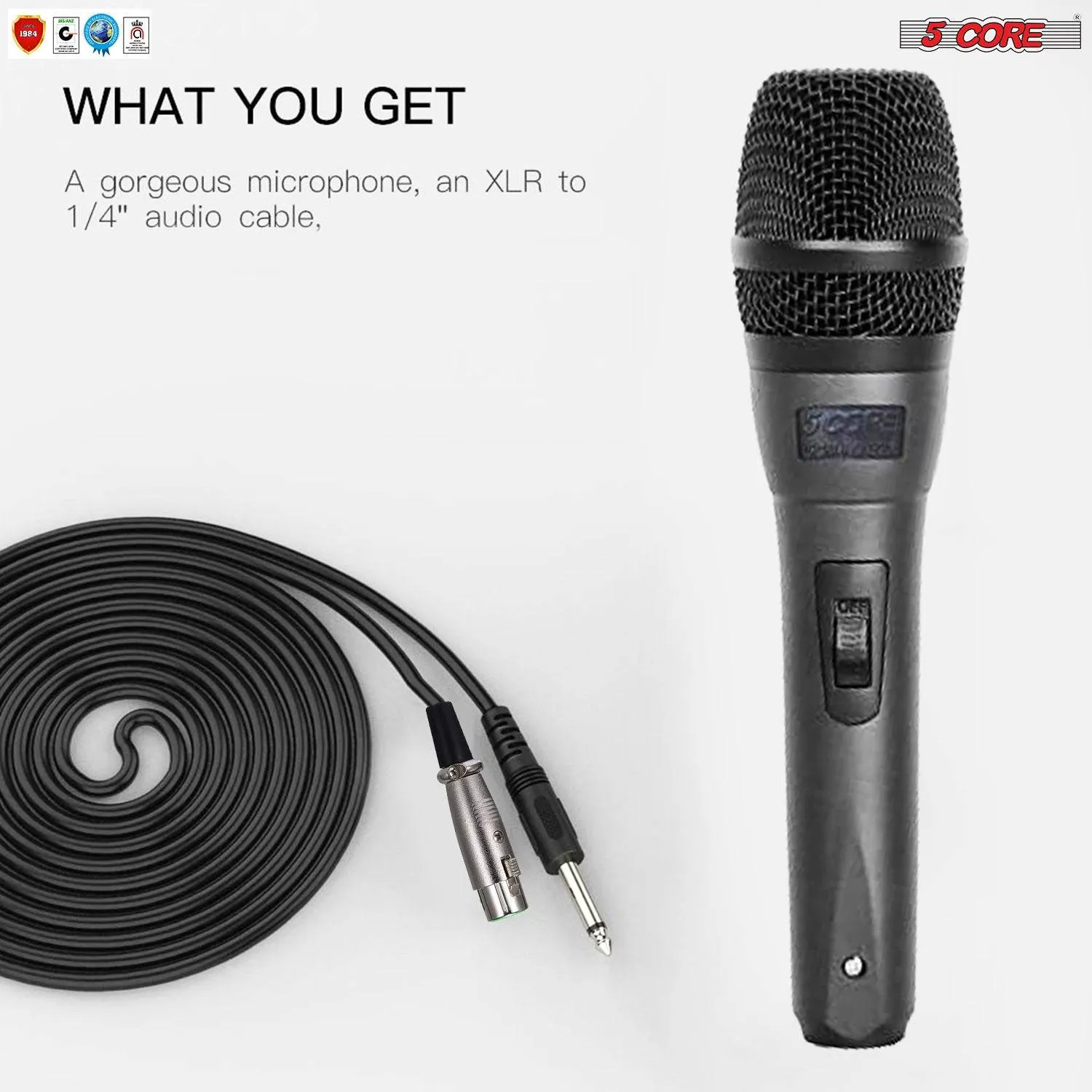5 CORE Premium Vocal Dynamic Cardioid Handheld Microphone Neodymium