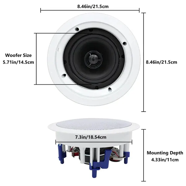 5.25" Ceiling Speakers 300 Watts 2-Way HCS-528