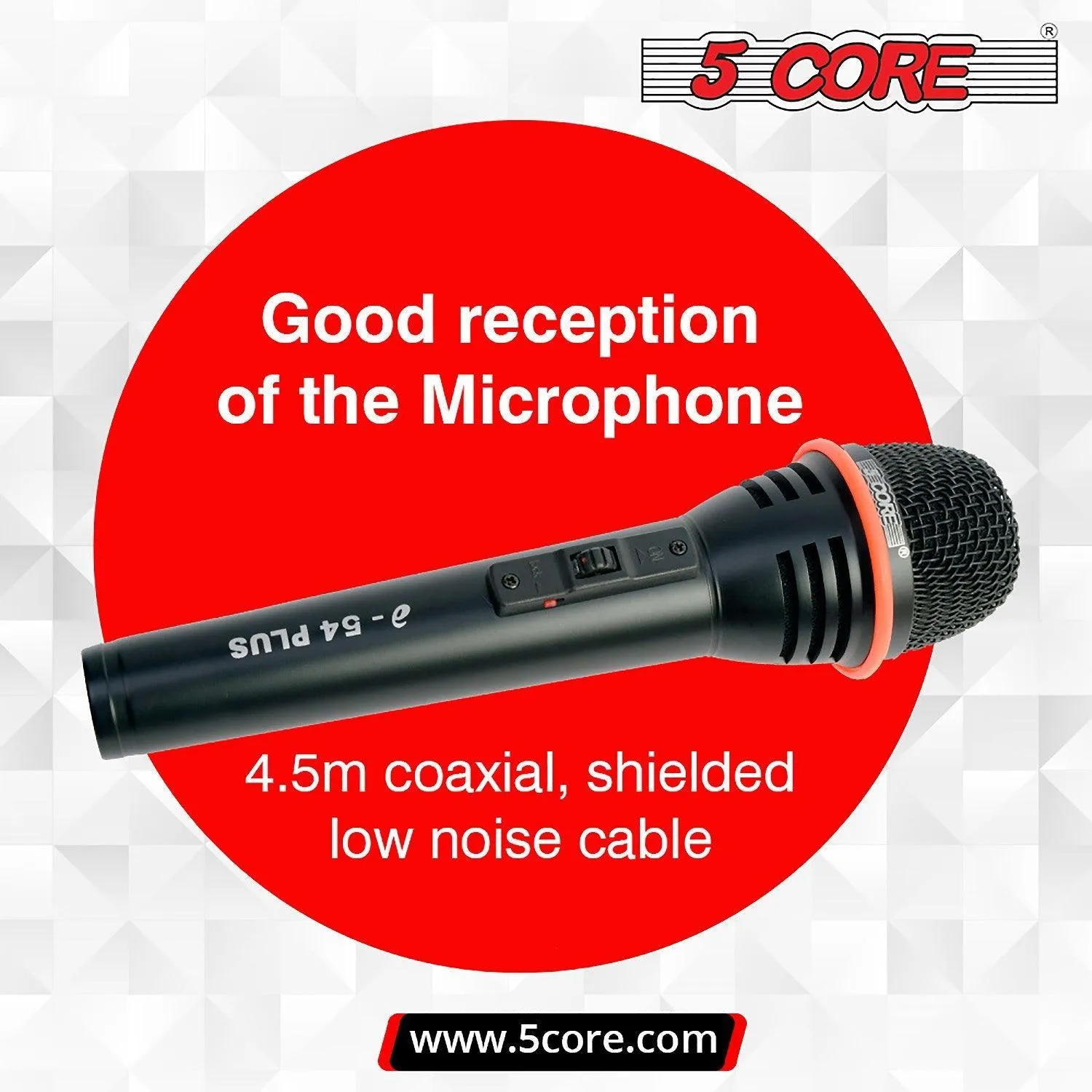 5Core Microphone Pro Microfono Dynamic Mic XLR Audio Cardiod Vocal