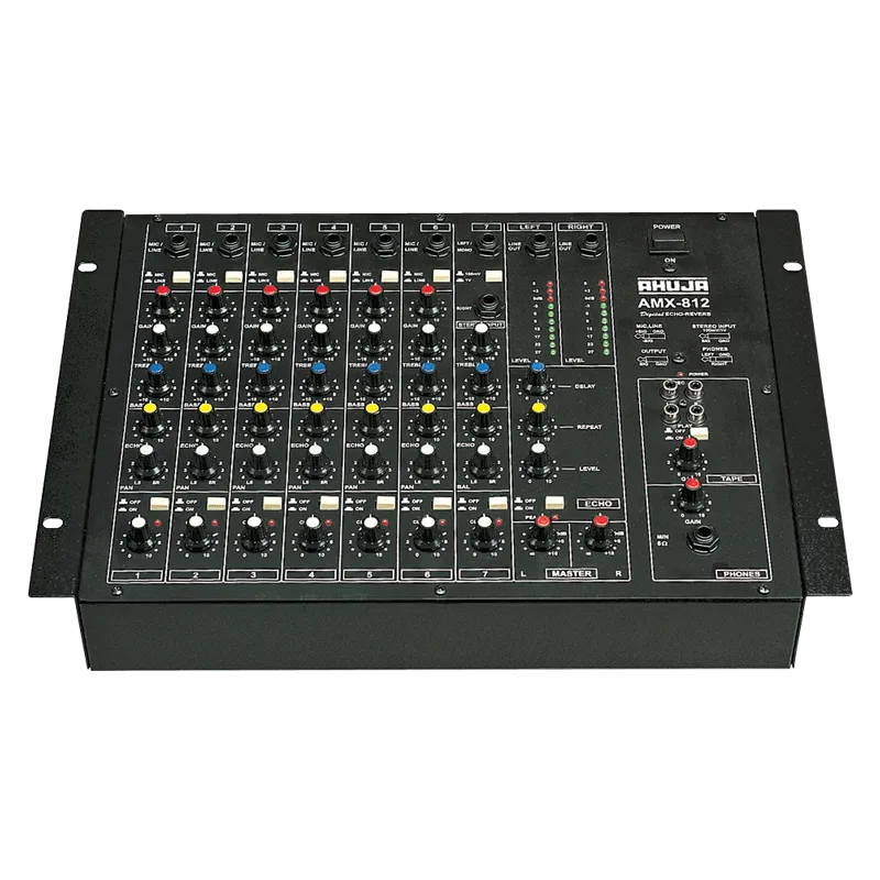 Ahuja Mixer Audio 8 CH 8Mono Input w/ Echo Reverb Effects - AMX812