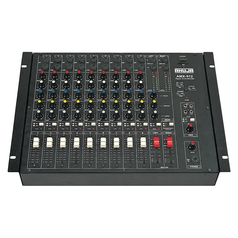 Ahuja Mixer Audio 9 CH 9Mono Input w/ Echo Reverb Effects - AMX912