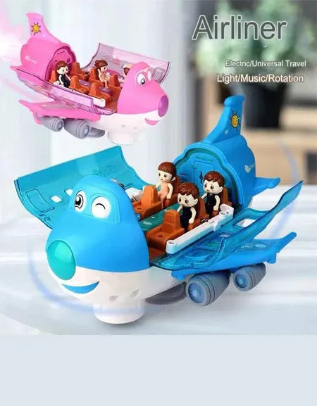 Airliner With Light And Music Rotating Aircraft.