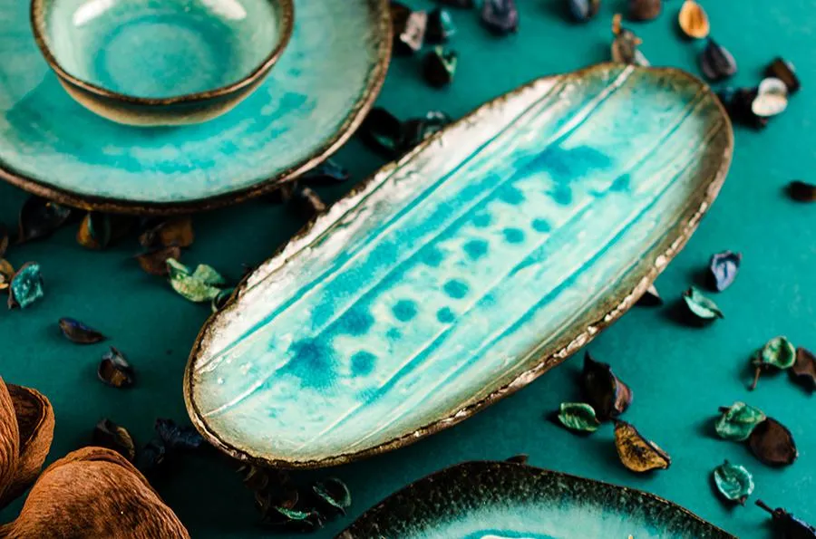 Aqua Oval Platter