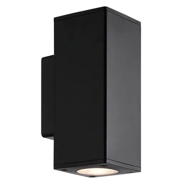 Architectural 2 Light LED Outdoor Up/Down Wall Light Square in Black