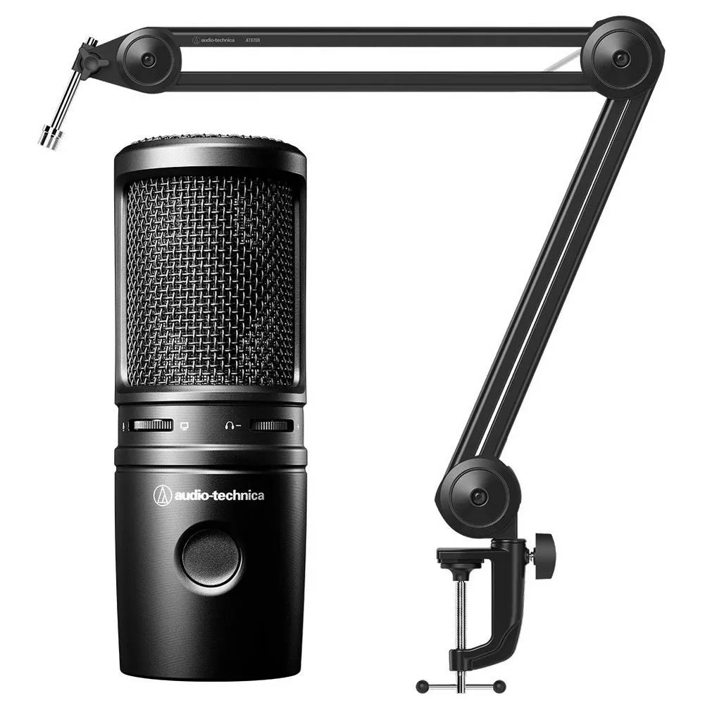 Audio Technica AT2020USB-X USB Condenser Microphone w/ Boom Arm - Bundle