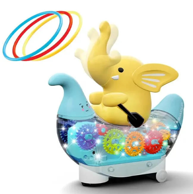 Battery Operated Rowing Elephant Gear Ship With Light & Music