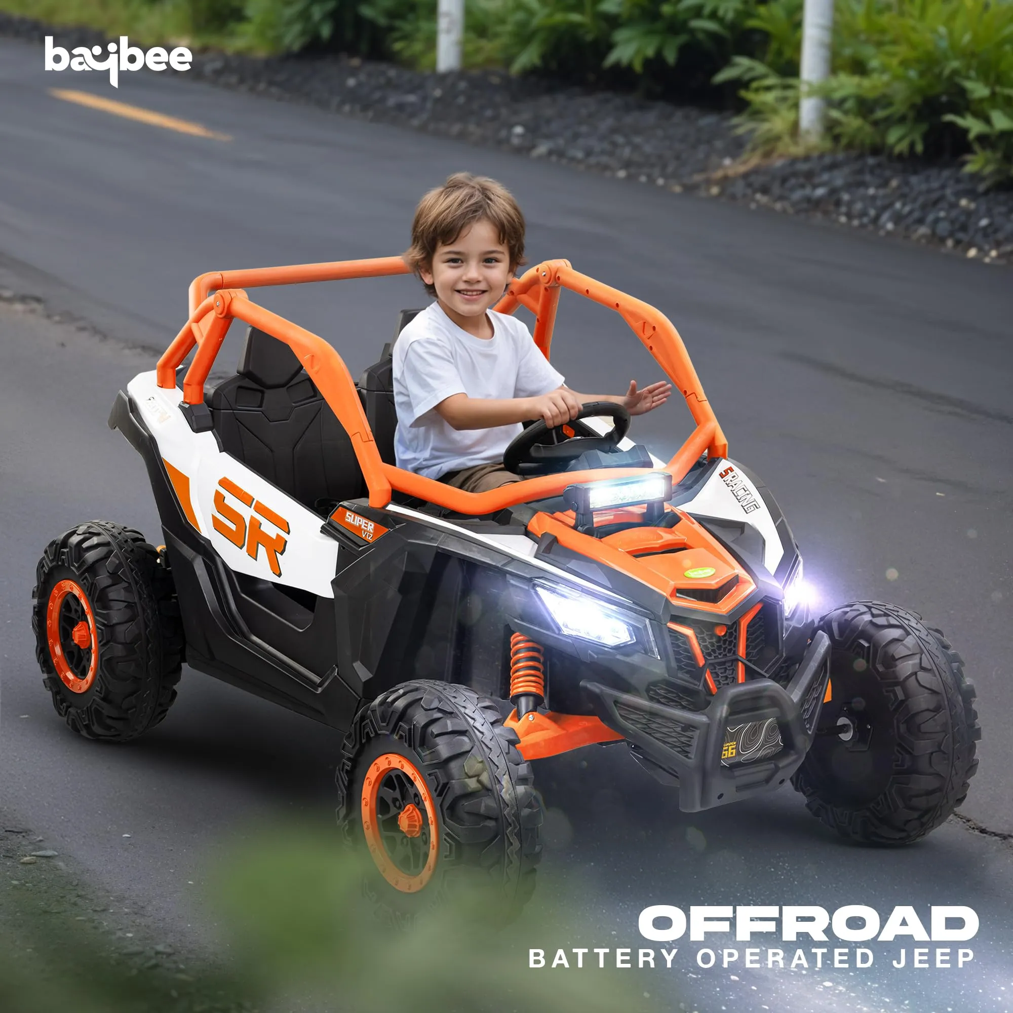 Baybee AdventurePro Electric Battery Jeep for Kids, Ride on Toy Kids Car with Light & Music to Drive 3 to 8 Years