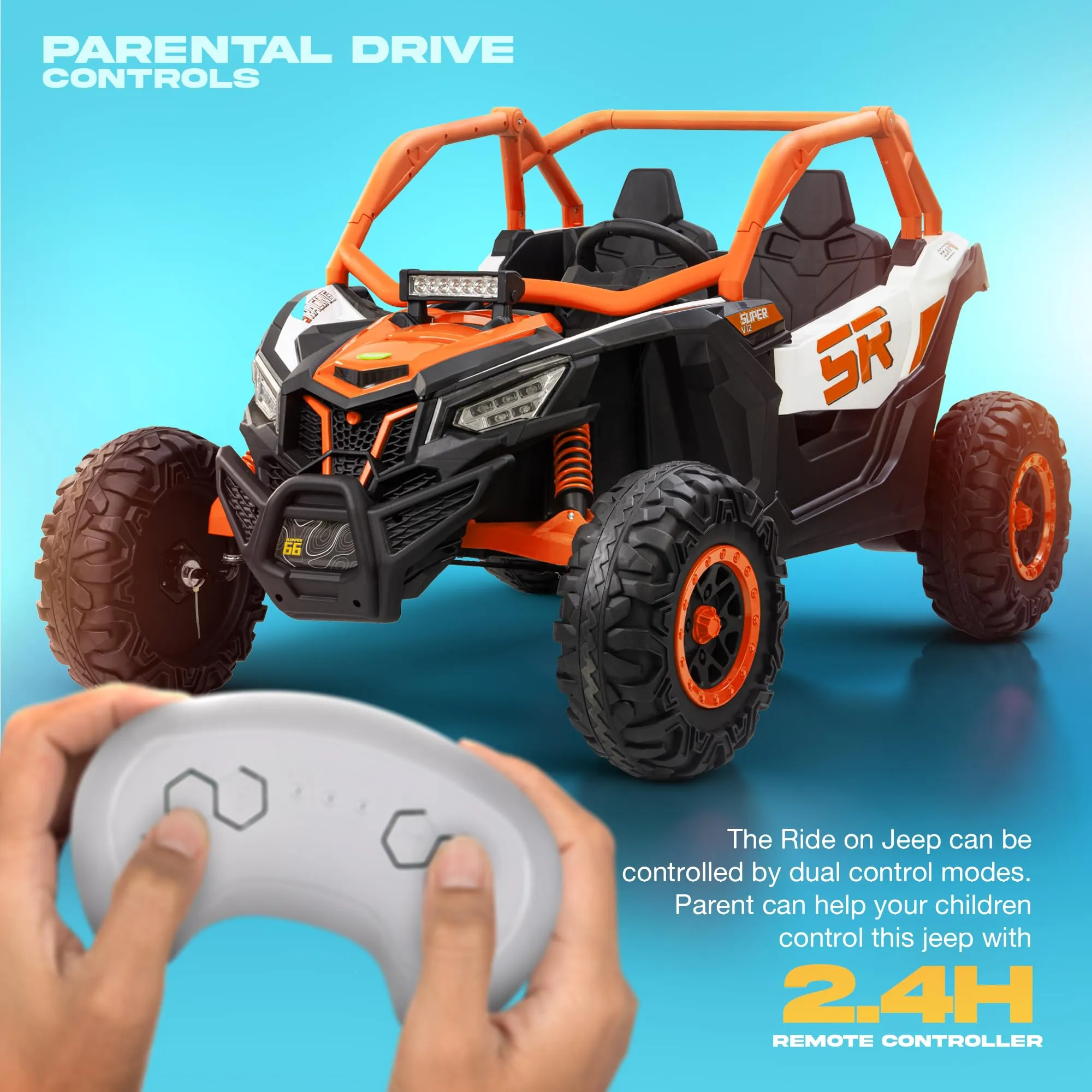 Baybee AdventurePro Electric Battery Jeep for Kids, Ride on Toy Kids Car with Light & Music to Drive 3 to 8 Years