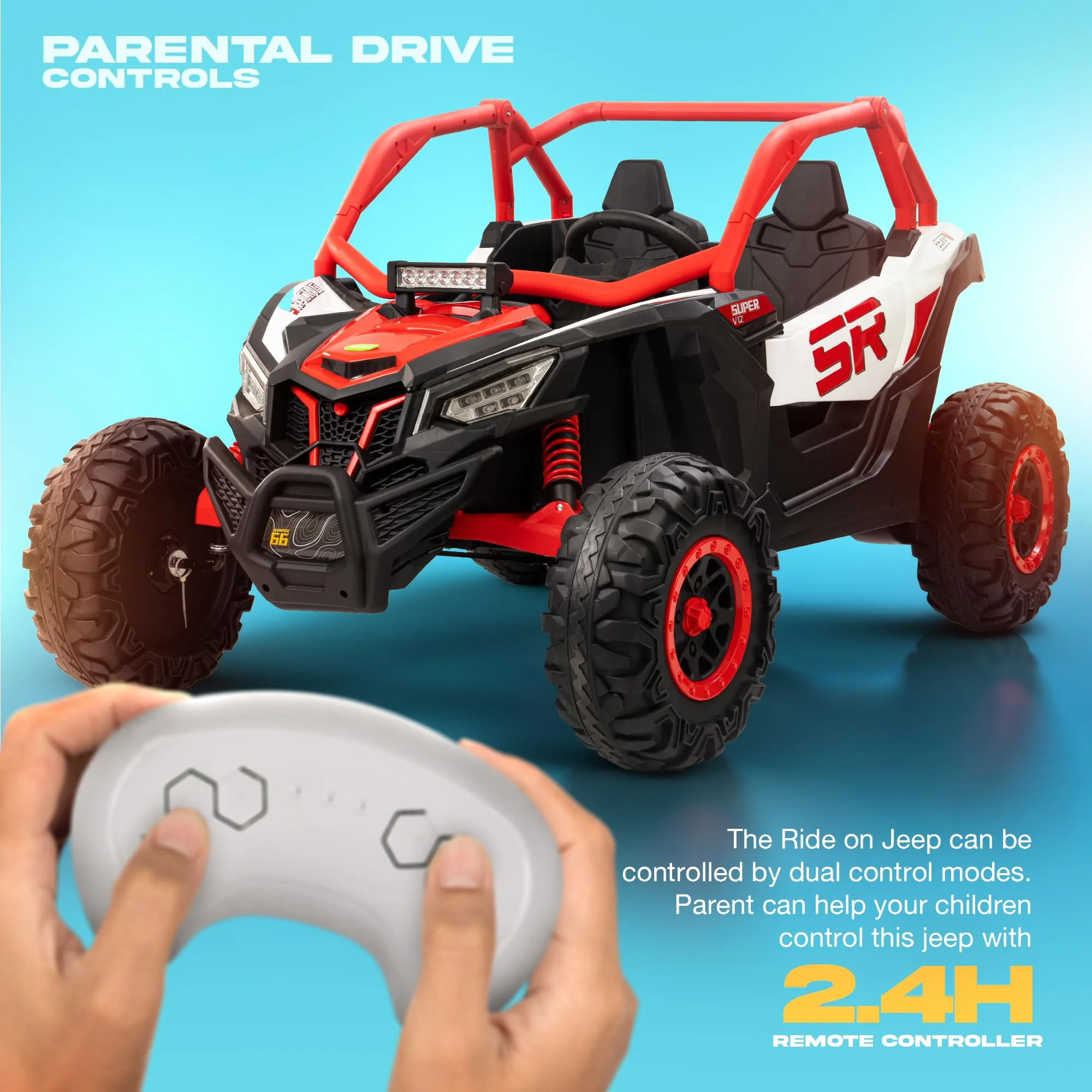Baybee AdventurePro Electric Battery Jeep for Kids, Ride on Toy Kids Car with Light & Music to Drive 3 to 8 Years