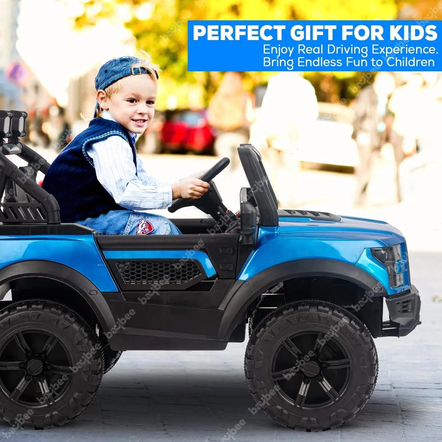 Baybee Bronco Kids Battery Operated Jeep for Kids with RGB Light & Music (Painted)