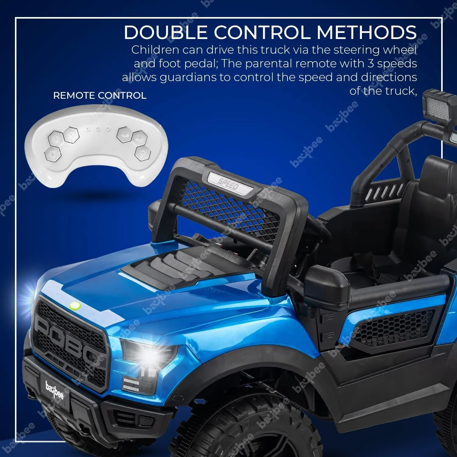 Baybee Bronco Kids Battery Operated Jeep for Kids with RGB Light & Music (Painted)