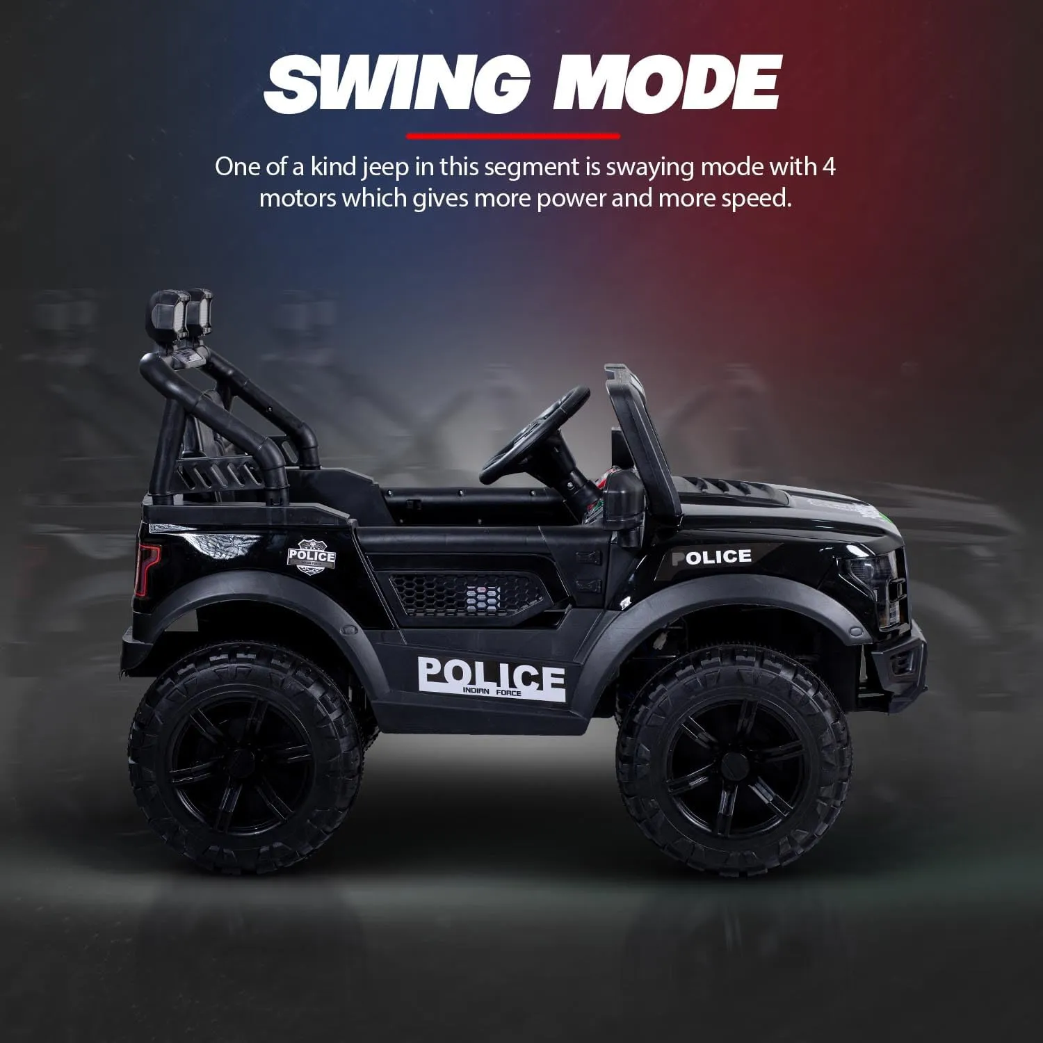 Baybee Bronco Kids Battery Operated Jeep for Kids with RGB Light & Music (Painted)