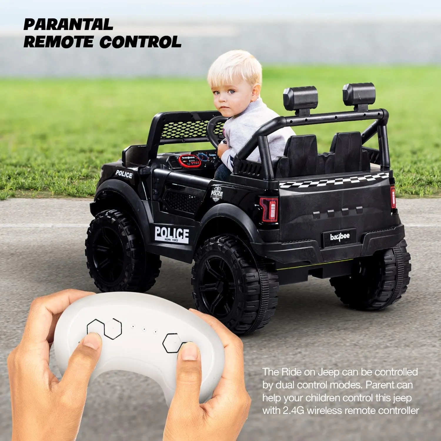 Baybee Bronco Kids Battery Operated Jeep for Kids with RGB Light & Music (Painted)