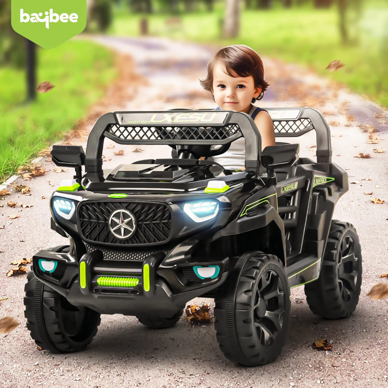 Baybee Panther Battery Operated Jeep for Kids, Ride on Baby Car with Music & Light | Kids Jeep Rechargeable Battery Car - 2 to 6 Years