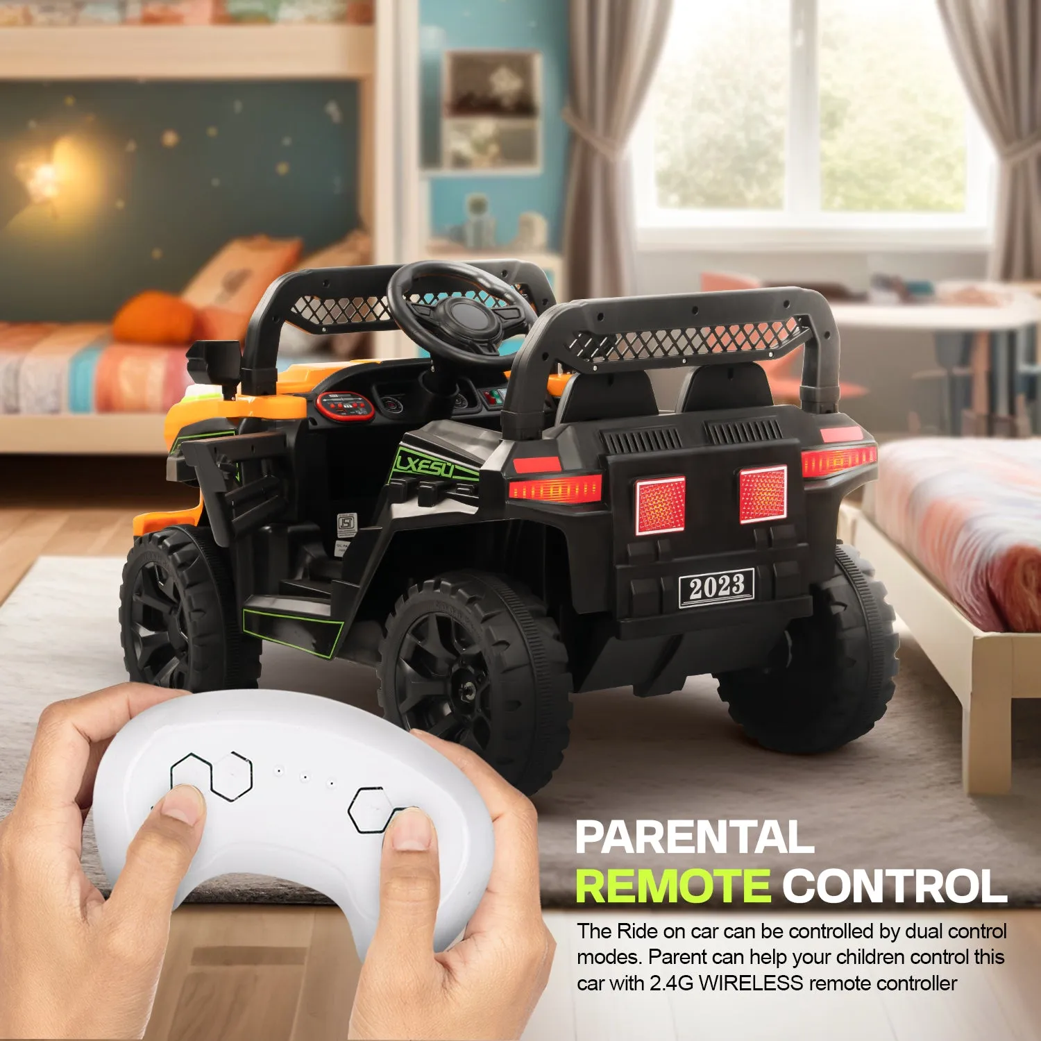 Baybee Panther Battery Operated Jeep for Kids, Ride on Baby Car with Music & Light | Kids Jeep Rechargeable Battery Car - 2 to 6 Years