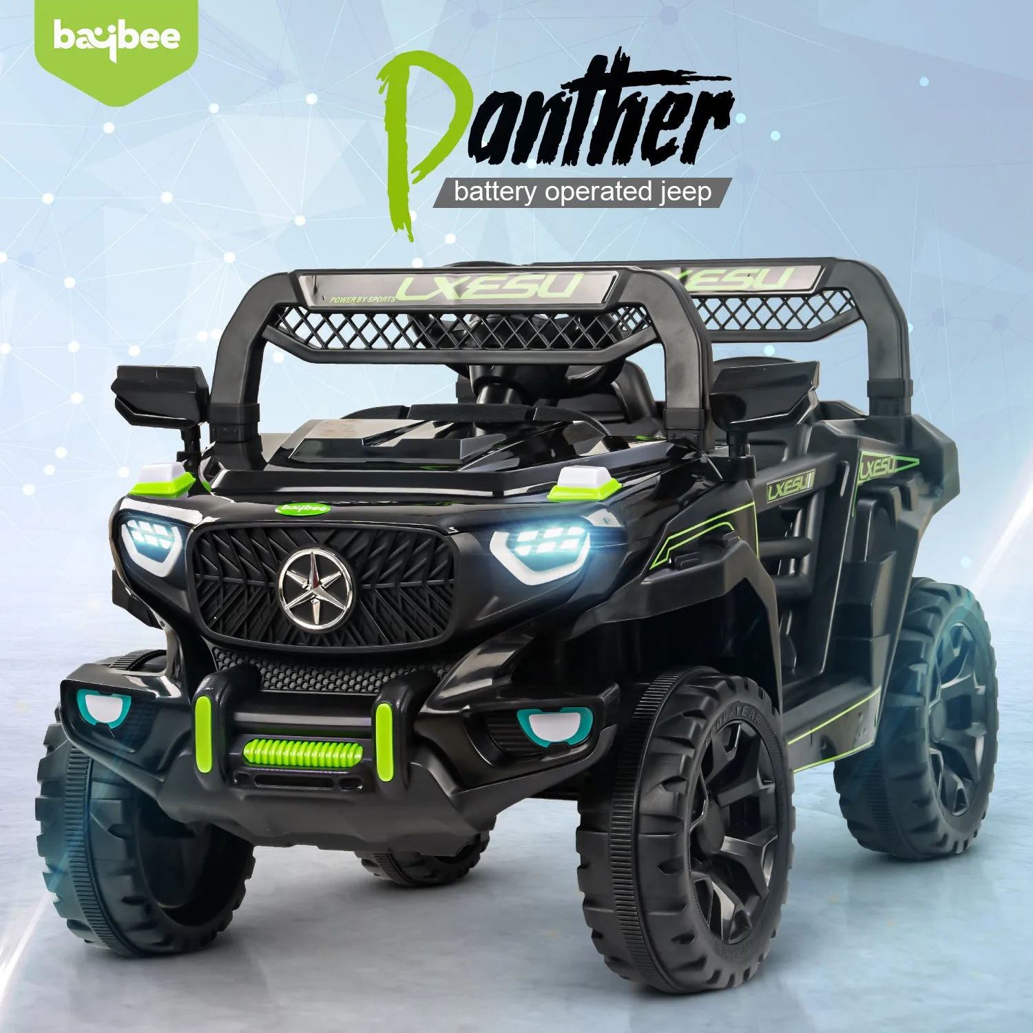 Baybee Panther Battery Operated Jeep for Kids, Ride on Baby Car with Music & Light | Kids Jeep Rechargeable Battery Car - 2 to 6 Years