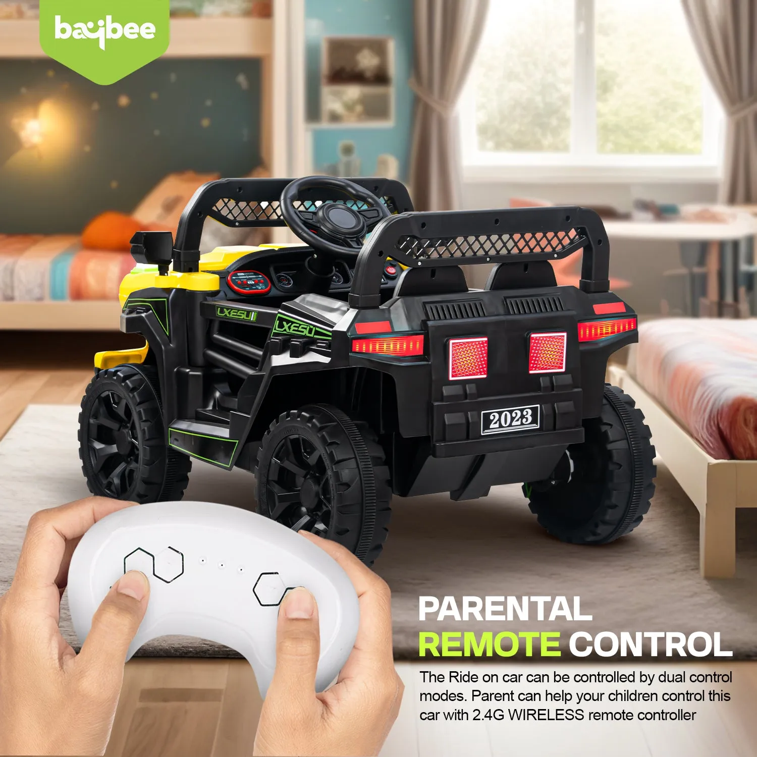 Baybee Panther Battery Operated Jeep for Kids, Ride on Baby Car with Music & Light | Kids Jeep Rechargeable Battery Car - 2 to 6 Years