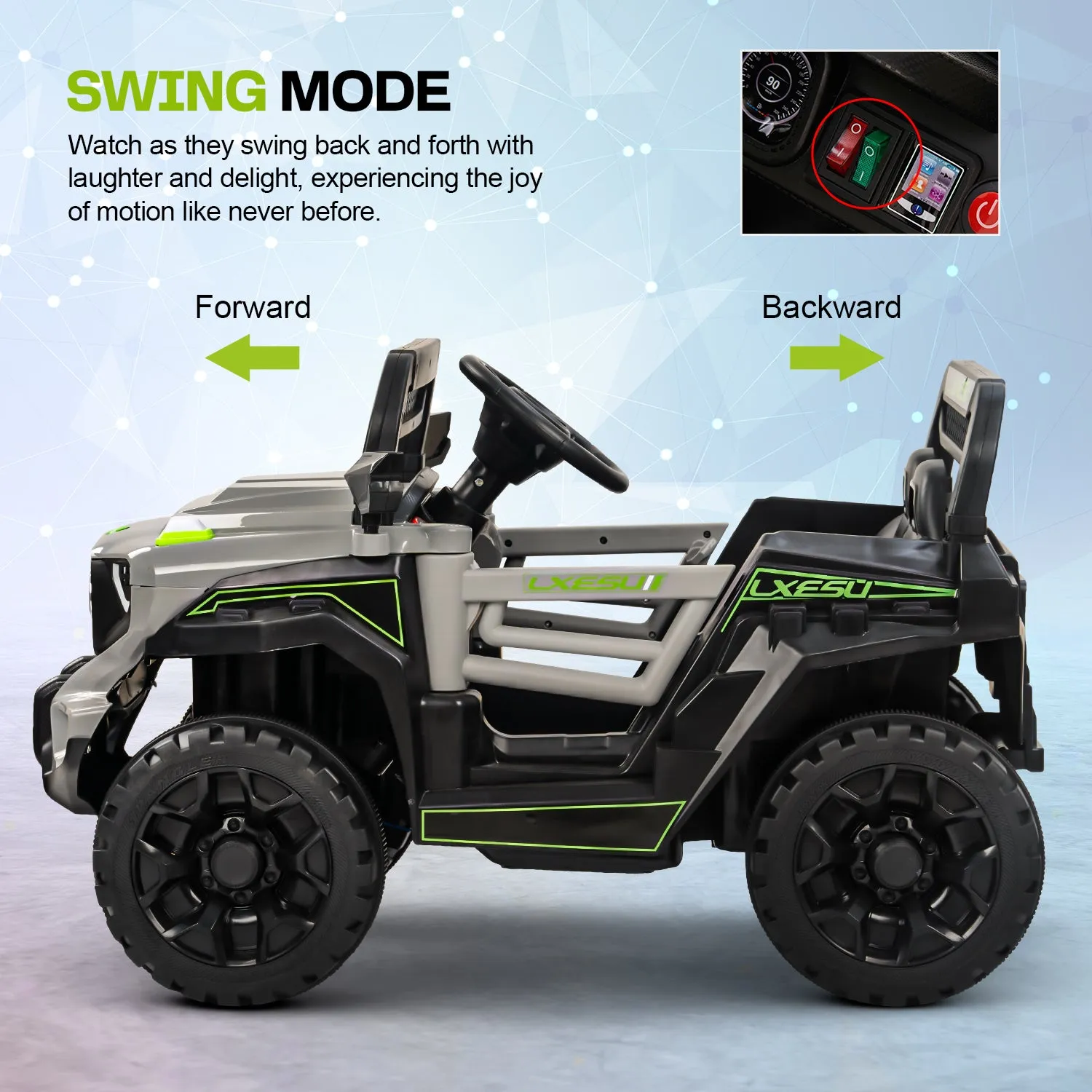 Baybee Panther Battery Operated Jeep for Kids, Ride on Baby Car with Music & Light | Kids Jeep Rechargeable Battery Car - 2 to 6 Years