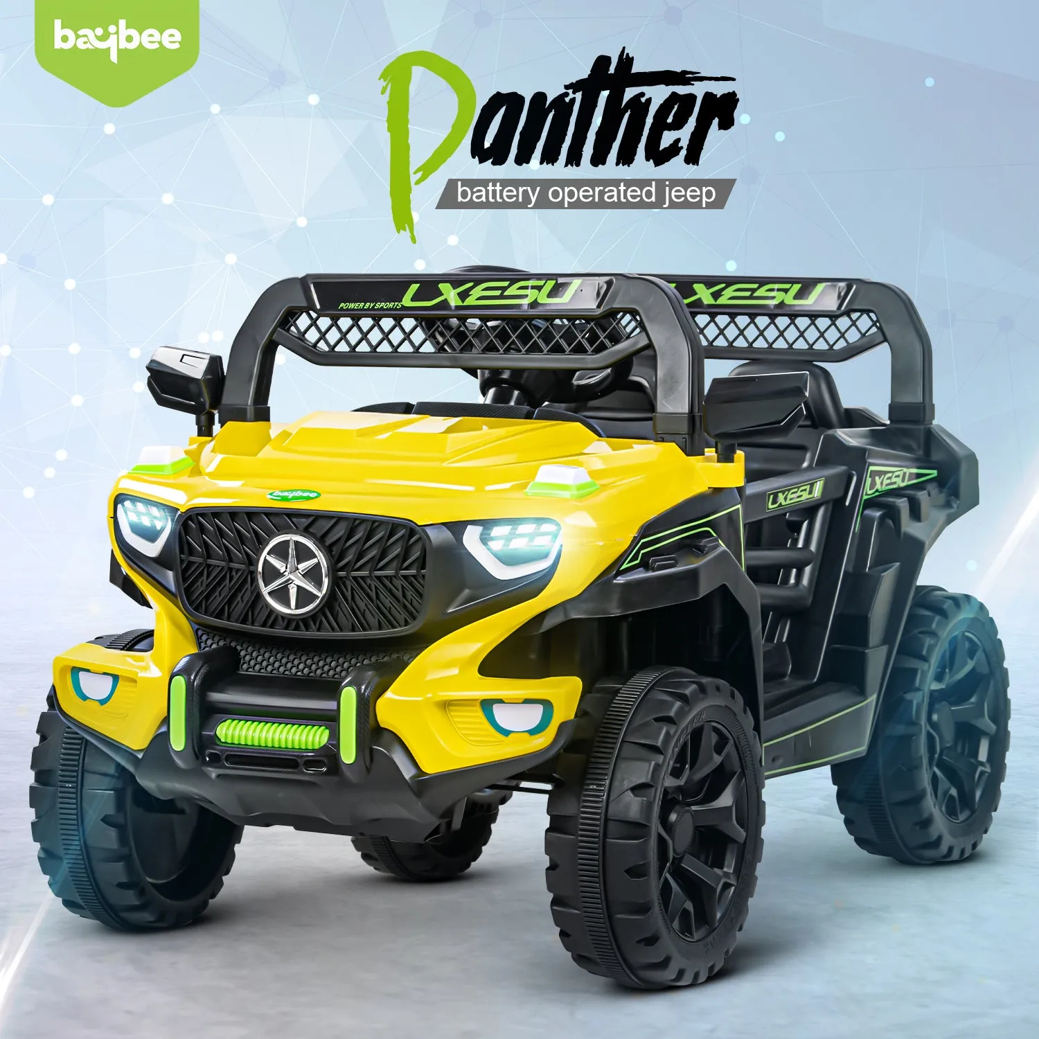 Baybee Panther Battery Operated Jeep for Kids, Ride on Baby Car with Music & Light | Kids Jeep Rechargeable Battery Car - 2 to 6 Years