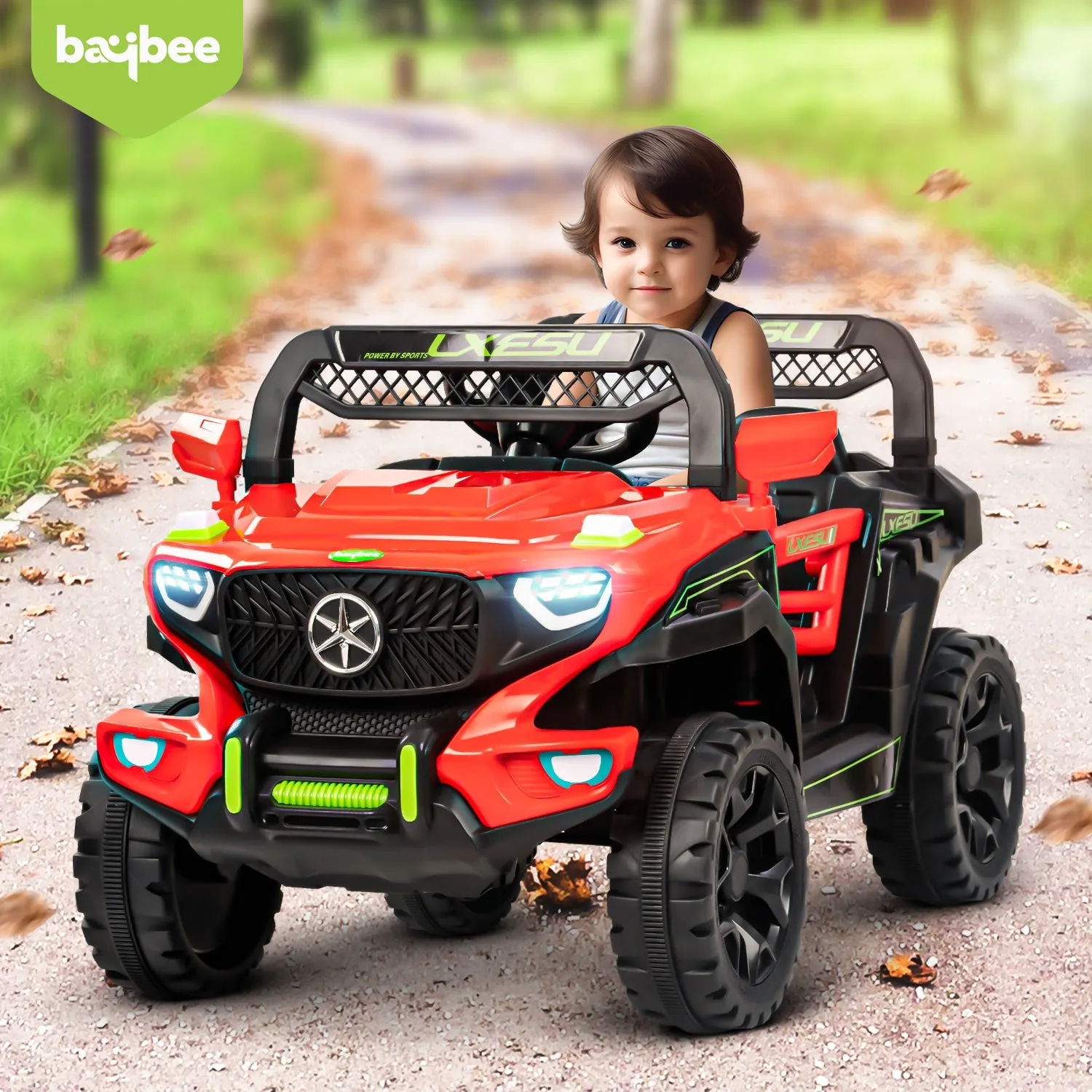 Baybee Panther Battery Operated Jeep for Kids, Ride on Baby Car with Music & Light | Kids Jeep Rechargeable Battery Car - 2 to 6 Years