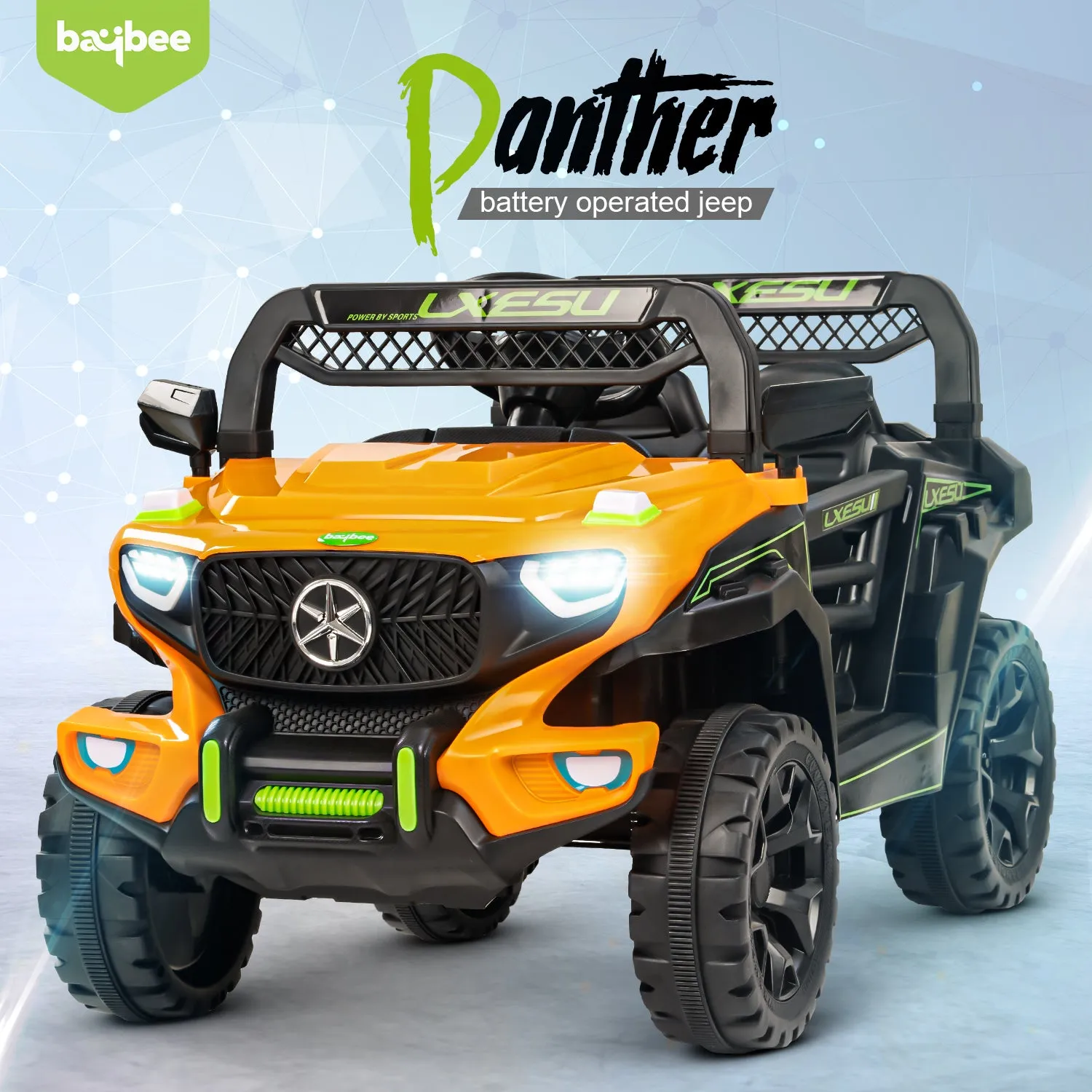 Baybee Panther Battery Operated Jeep for Kids, Ride on Baby Car with Music & Light | Kids Jeep Rechargeable Battery Car - 2 to 6 Years