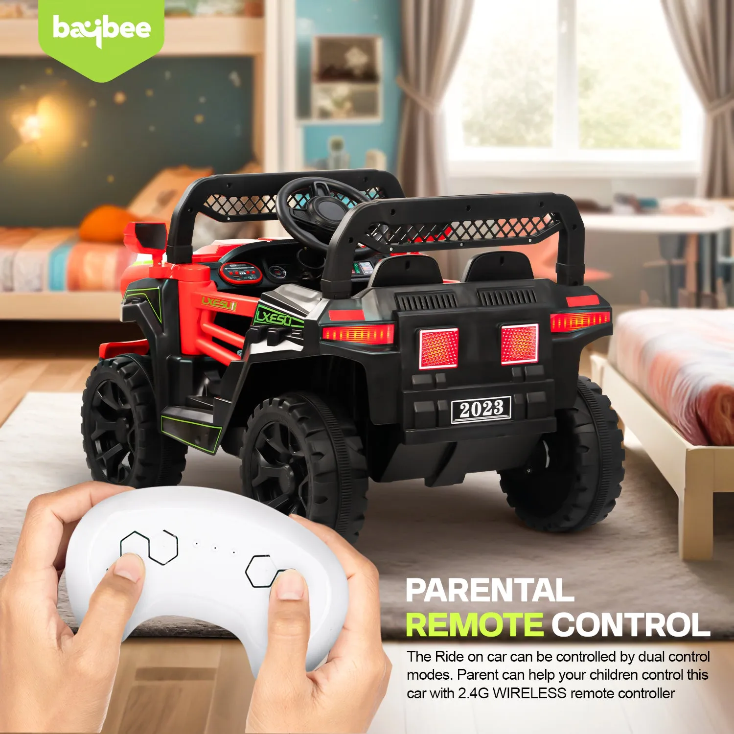 Baybee Panther Battery Operated Jeep for Kids, Ride on Baby Car with Music & Light | Kids Jeep Rechargeable Battery Car - 2 to 6 Years
